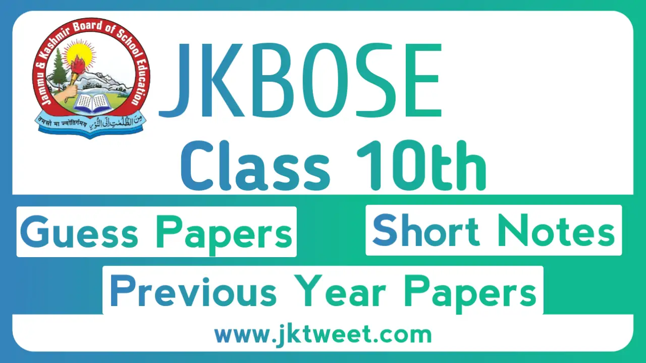 JKBOSE 10th Class math last year 2023 Question Paper JK Tweet